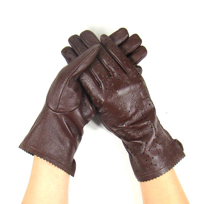 Tlove spring fashion sheepskin gloves women's thin genuine leather medium-long