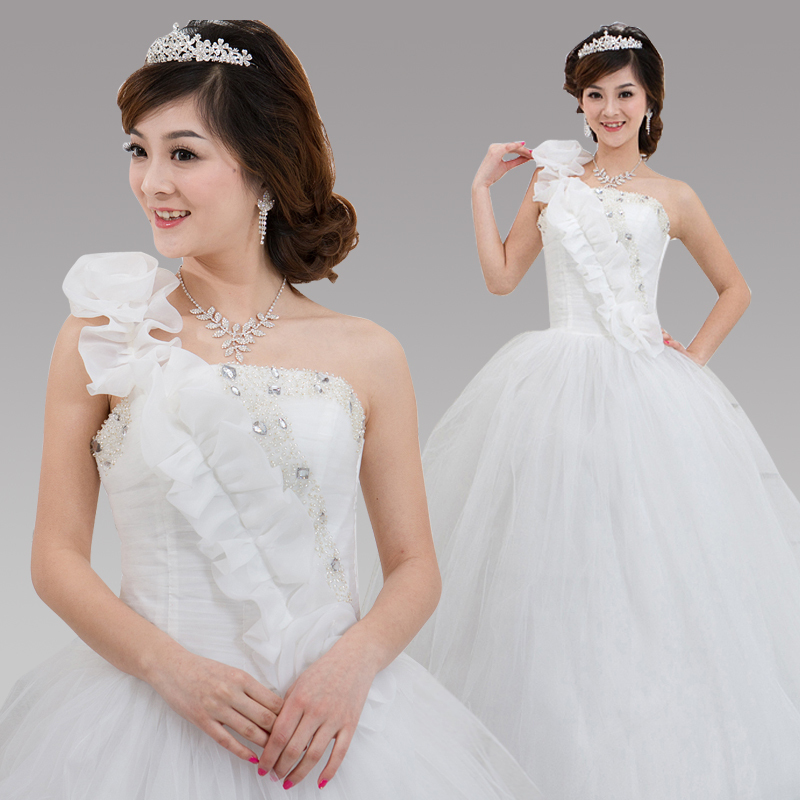 TMYD--2012 New Bra straps Qi wedding dress embroidered lace Korean wedding princess sweet Slim was thin