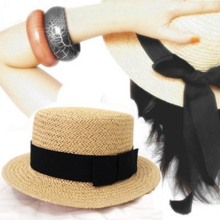 Tong hat small brimmed hat flat brim strawhat fedoras jazz hat beach cap flat sunbonnet