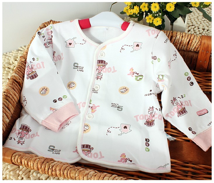 TONGTAI 1702 baby spring and autumn underwear 100% cotton top baby clothes long johns at home service basic shirt