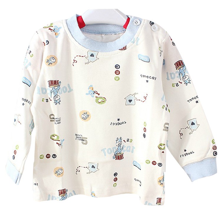TONGTAI 1706 shoulder button to open top child underwear 100% cotton child sleepwear baby spring and autumn underwear