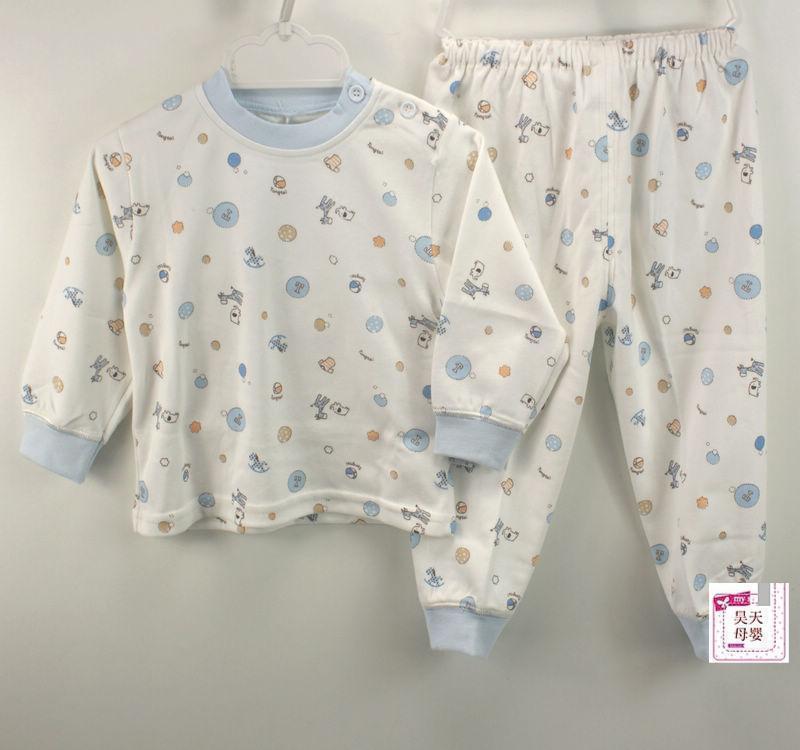 TONGTAI 1719 100% cotton shoulder button to open underwear set baby spring and autumn underwear