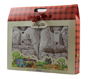 TONGTAI 2012 baby gift baby box set 2757 100% cotton wadded jacket set autumn and winter