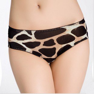 Tony Chantecaille super sexy ice silk leopard suit Ms. briefs cotton crotch