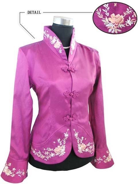 top best NEW Chinese style pink Women's evening jacket Sz:8-10-12-14-16 E0069 free shipping