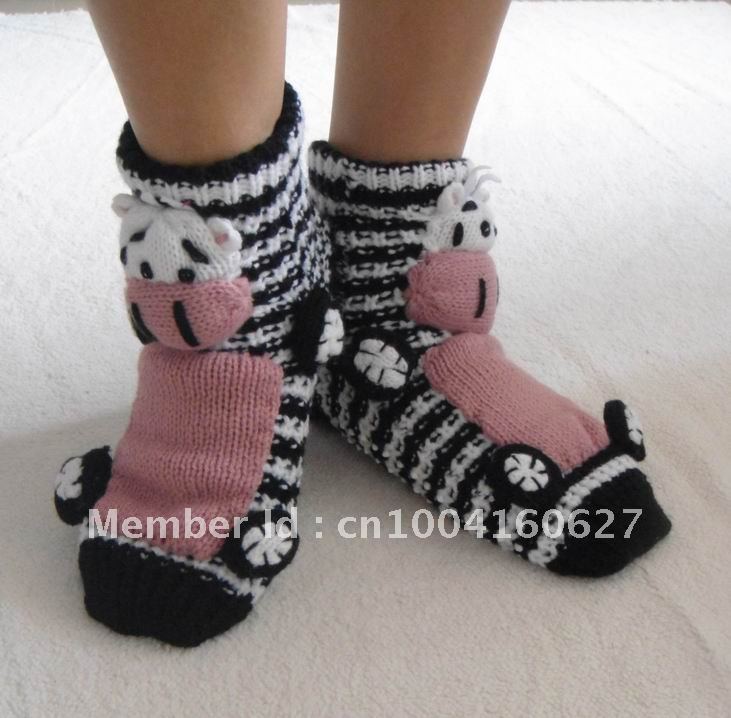 Top Good Quality Shoe Socks Floor Shoes New Style Bed Gripper Socks-Striped Cow Free Shipping