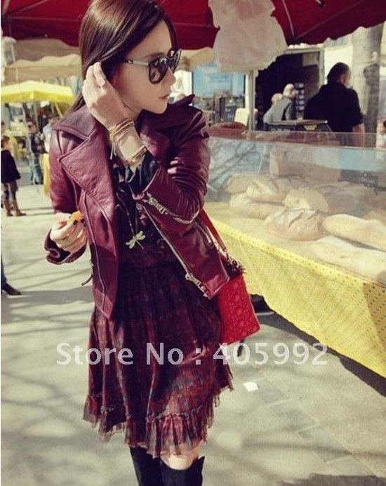 Top grade new arrival brand candy jacket in 3 colors, high quality of faux leather&polyester lining, handsome, fashion design