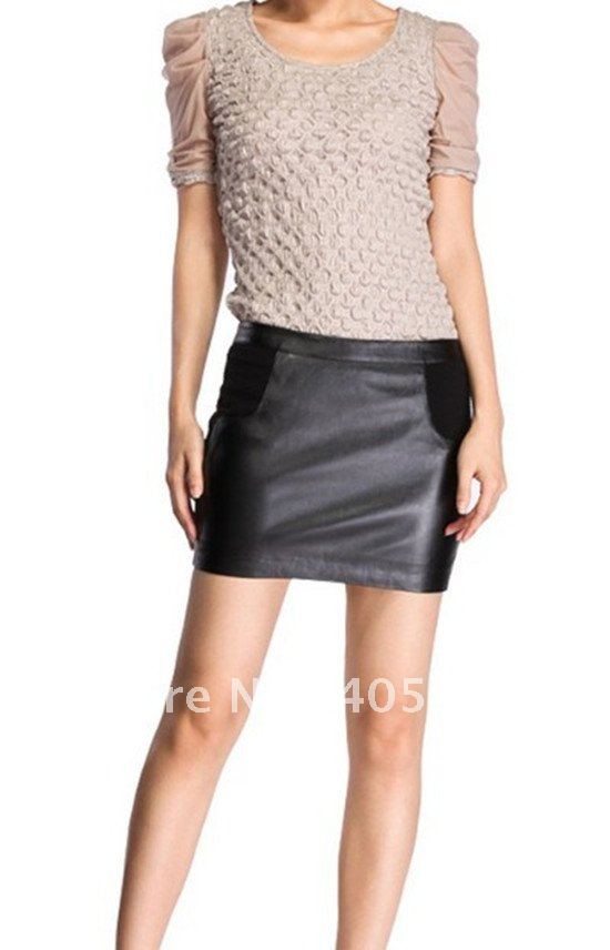 Top grade new arrival MINI skirt in 3 sizes,high quality of faux leather&cotton blends, zipper up skirt,brand skirt,slim figure