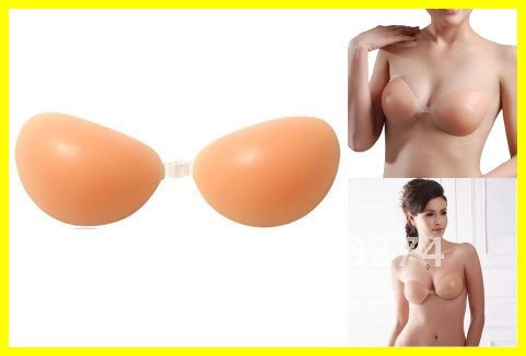 Top Quality 2012 Hot Strapless Backless Thicker Invisible Self-Adhesive Sexy Silicone Breast Bra Pad 4 Cup Underwear