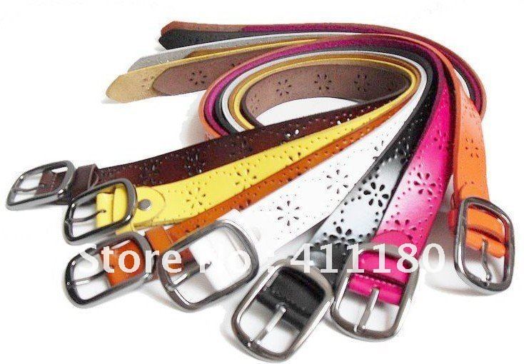 Top selling 2012 fashion genuine leather belt for lady fashion style and fashion color available free shipping