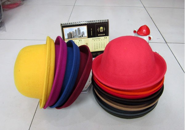TOP selling free shipping colorful Cute wool hat bowler hat | hat fashion hat dome