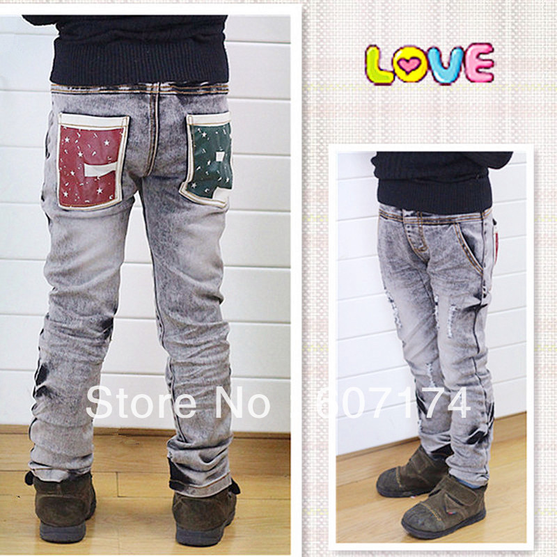 Top selling&High Quality Children Printed Skinny Denim Jeans casual pants