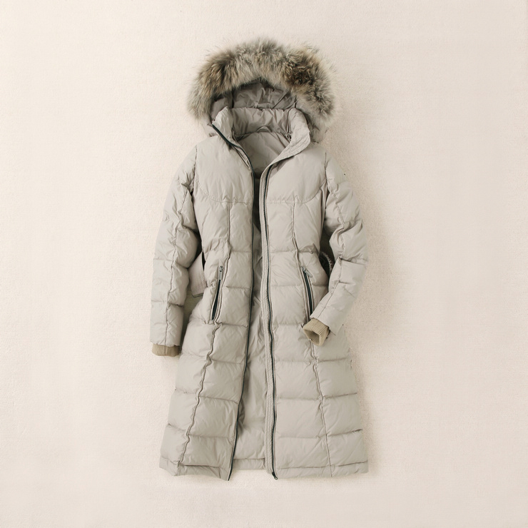Top yd684 goose down coat long design v-40 , g-20
