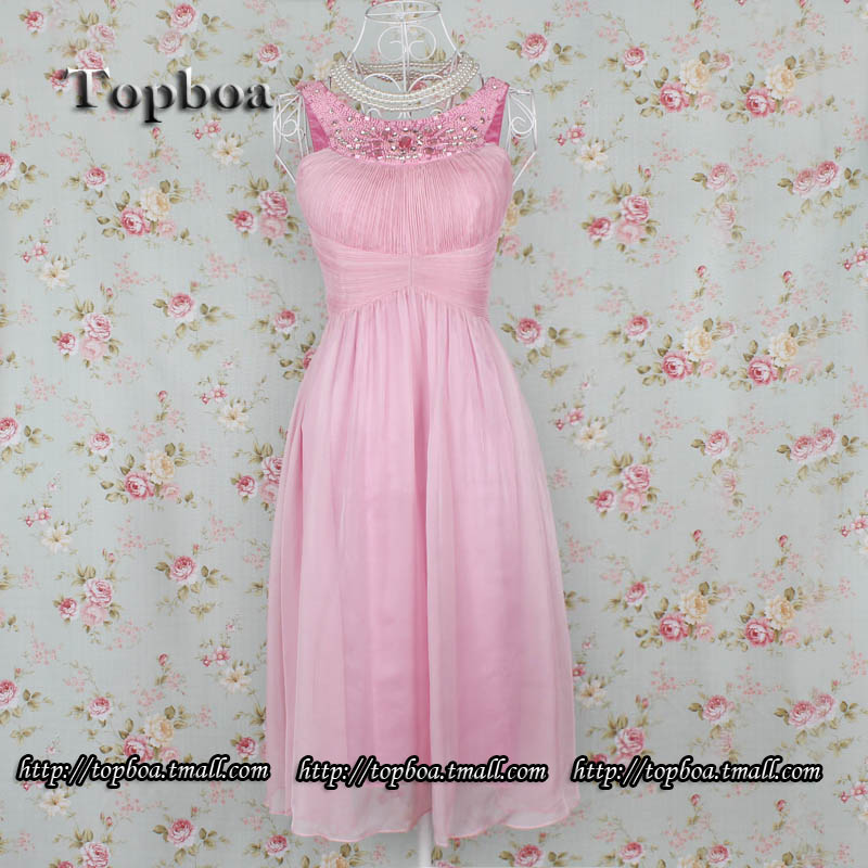 Topboa sweet slim dress warfactory beading medium skirt evening dress