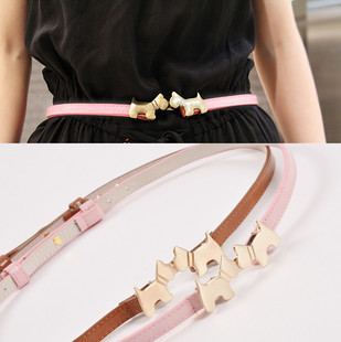 Topshop the dog buckle adjust genuine leather strap