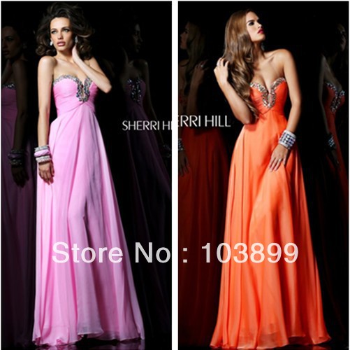 Totally New Style Empire Sweetheart Crystals Chiffon Full Length Pregnant Women Prom Dress