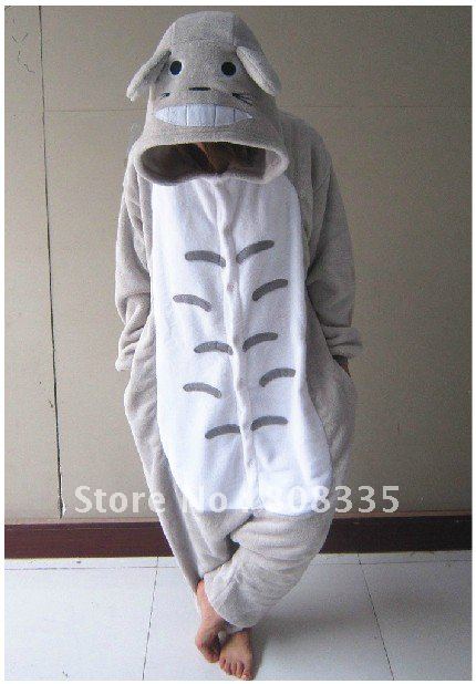 Totoro Animal Pajamas Kigurumi Pajamas Adult Cosplay Costume Sleepwear 5pcs Free Shipping