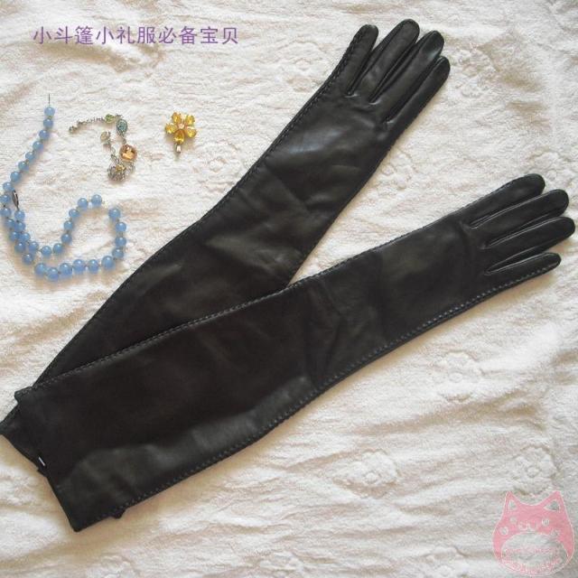 Touch screen pittards high quality sheepskin long design repair female genuine leather gloves both sides of woven