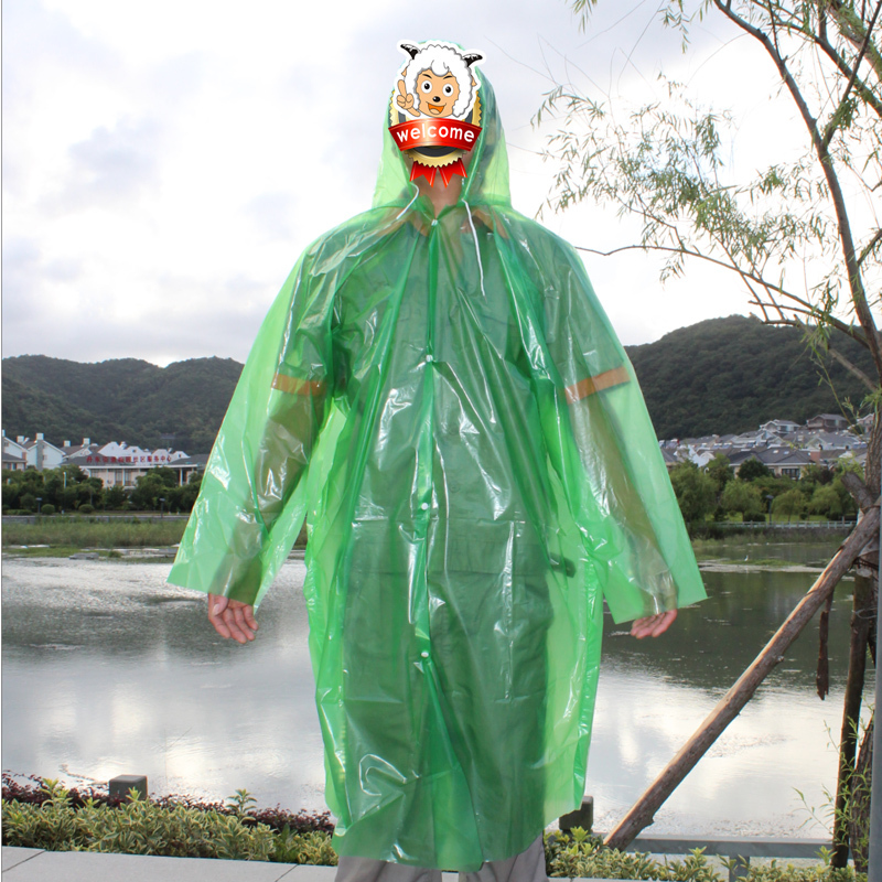 Tourism supplies portable disposable raincoat disposable thickening type transparent raincoat new material eco-friendly 140g