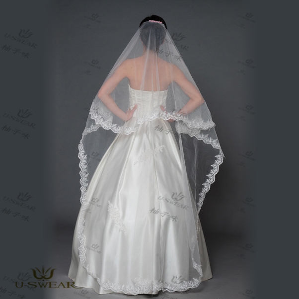 Train veil lace bridal veil