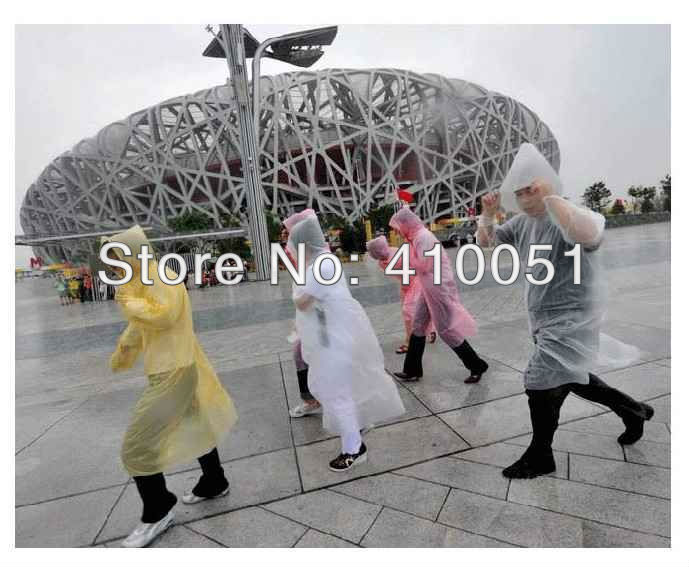 Transparent disposable raincoat the thick poncho portable compact to travel essential