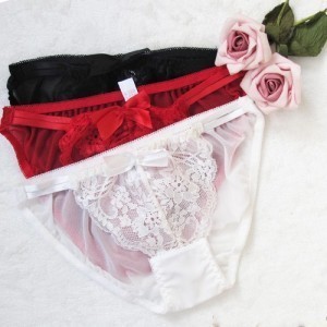 Transparent panties women's butt-lifting lace breathable underwear low-waist white seamless briefs underwear