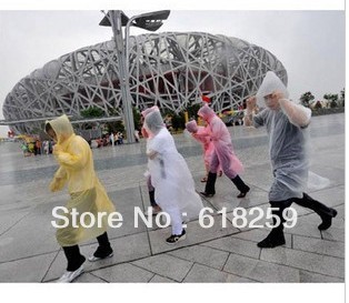 Travel essential Unisex transparent disposable raincoat  8pcs/lot