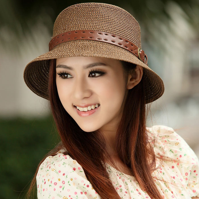 Travel hat female summer anti-uv sunbonnet sun hat round strawhat beach cap