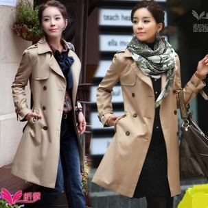 Trench female 2013  autumn outerwear slim trench slim long  double breasted 2312