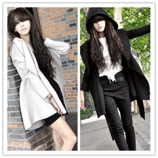Trench outerwear 2012 autumn fashion all-match with a hood hooded long design trench long design outerwear