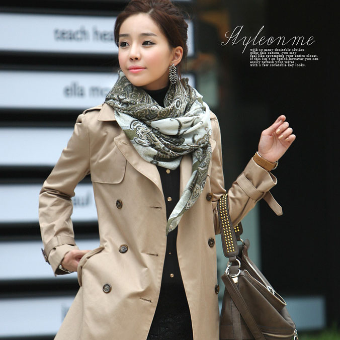 Trench trench double breasted belt female trench OL outfit slim overcoat