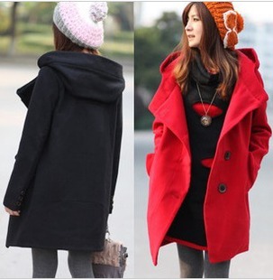 trench women's autumn and winter wool  Blends Coat female medium-long woolen outerwear