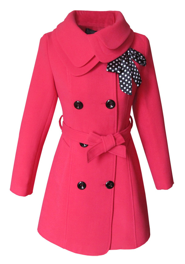 trench wool coat autumn and winter slim double breasted cashmere overcoat double layer collar female woolen outerwear