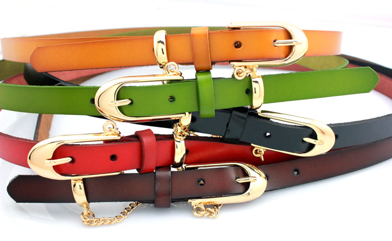 Trend genuine leather cowhide thin belt women's all-match belt fashion women's strap (BL007)