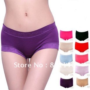 Trend Knitting Seamless panties pure modal female the waist lace leggings antibacterial underwear Free shipping