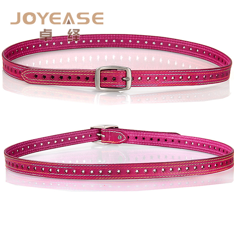 Trend multicolour sewing thread decoration cowhide belt casual all-match genuine leather strap jeans