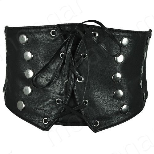 Trendy Wide Chic PU Leather Rivet Bandage Bow Belt Dress Belts Women PJ033 Retail And Wholesale