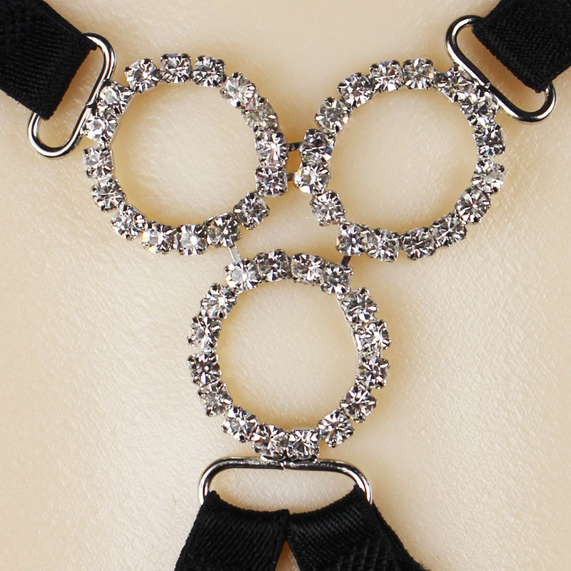 Trinuclear rhinestone bright shoulder strap sportscenter cross after diamond decoration bra underwear shoulder strap