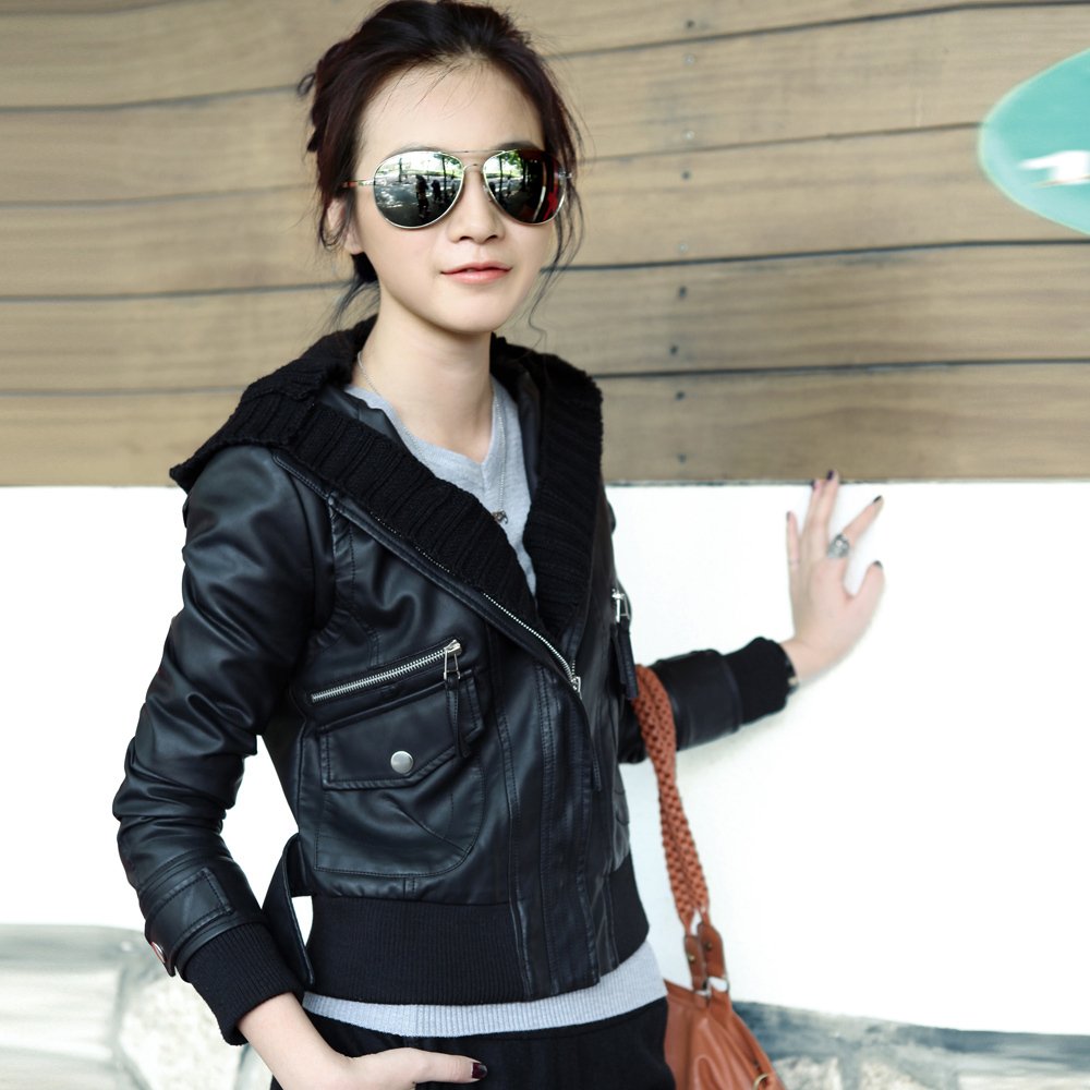 Trumpet 2012 autumn new arrival short design slim leather clothing coat jacket female 1h1132p0