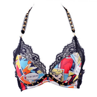 TS-0056, Maniform - happy series print trigonometric cup push up bra 81209,FREE SHIPPING