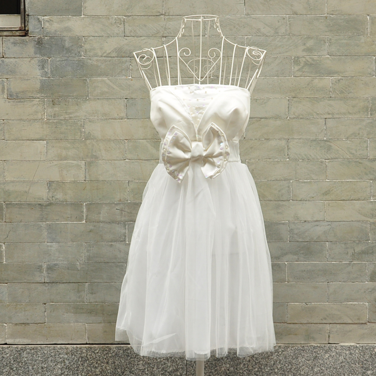 Tube top dress wedding dress one-piece dress white bridesmaid dress