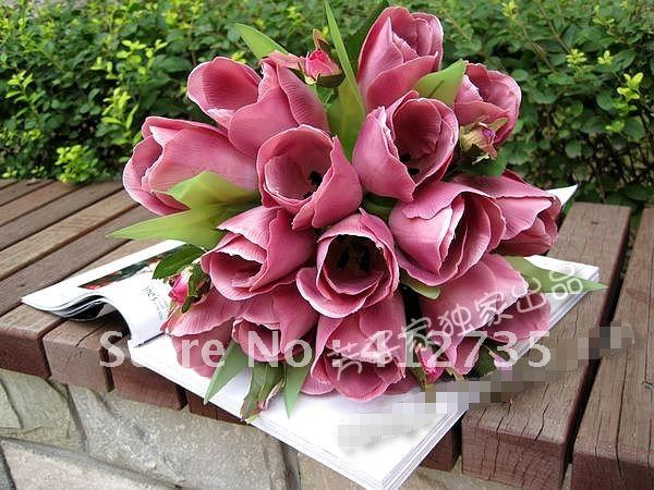 Tulip Bridal Bouquet/Wedding Throw Bouquet/Photography Props/Simulation Flower