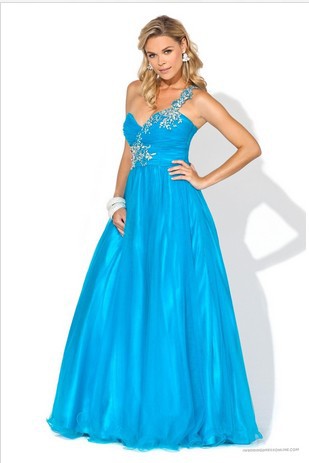 Tulle One-shoulder Sweetheart Ball Gown Prom Dress