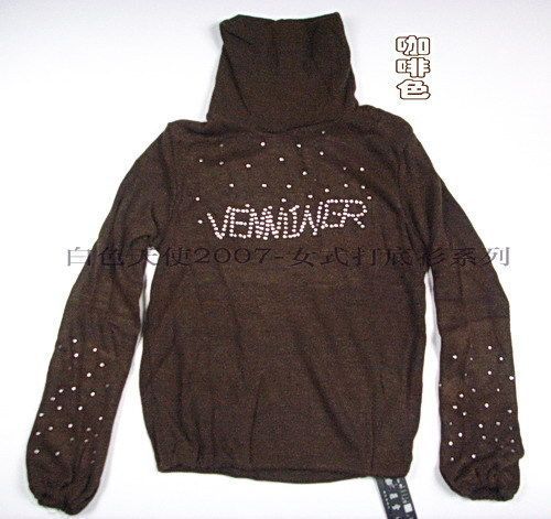 Turn-down collar heap turtleneck long-sleeve women's sweater