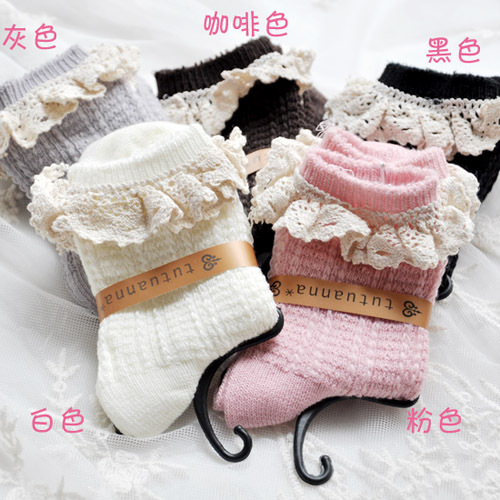 Tutuanna laciness female socks cotton socks