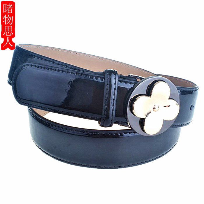 Two-color fashion buckle japanned leather women's strap quality 2 women's belt