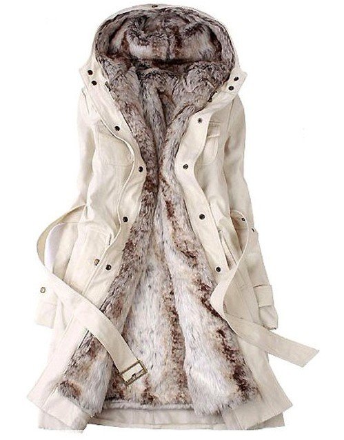 Two Colors 2012 Faux fur lining women's winter warm long fur coat jacket clothes wholesale Trench Free Shipping