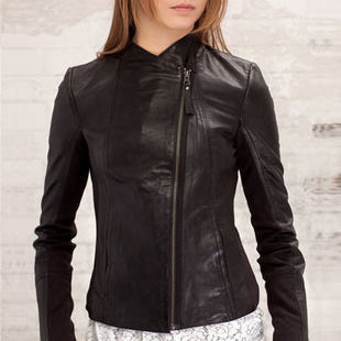 Two Colors 2013 Autumn Women's Fashion Leather Clothing Women Jacket / Freeshipping ~