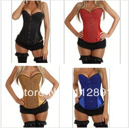 two colors Black /White Goth Underbust Cupless Waist Training Corset Bustier Top M0135