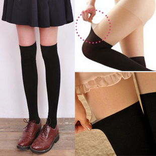 Two Tone Pantyhose Splicing Stockings Black Thigh Socks Tights Leggings Fashion